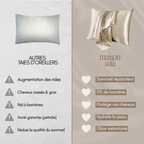 Taie d'oreiller 100% soie de Mûrier